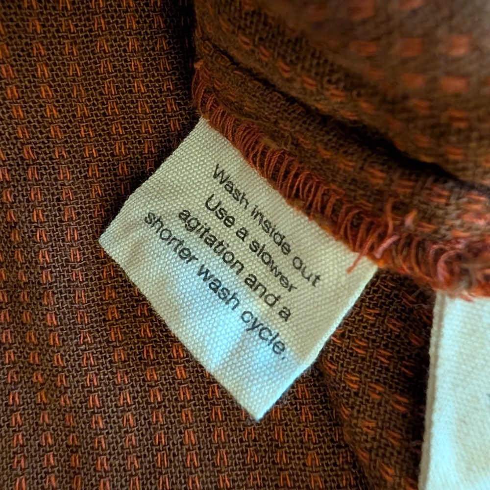 Gudrun Shoden 100% Organic Cotton Orange Plaid Dress With Pockets Sz S - Picture 11 of 12